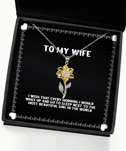beautiful wife gifts i wish that every morning i would wake up and go to sleep next to the holiday sunflower pendant necklace for wife
