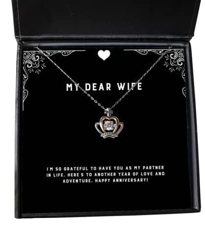 beautiful wife gifts im so grateful to have you as my partner in life heres cute birthday crown pendant necklace from wife wedding ring engagement ring diamond jewelry gold jewelry silver