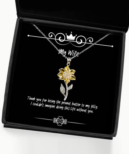 beautiful wife gifts thank you for being the peanut butter to my jelly i new birthday sunflower pendant necklace from wife anniversary christmas valentines day mothers day fathers day