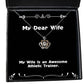 beautiful wife my wife is an awesome athletic trainer holiday crown pendant necklace for wife
