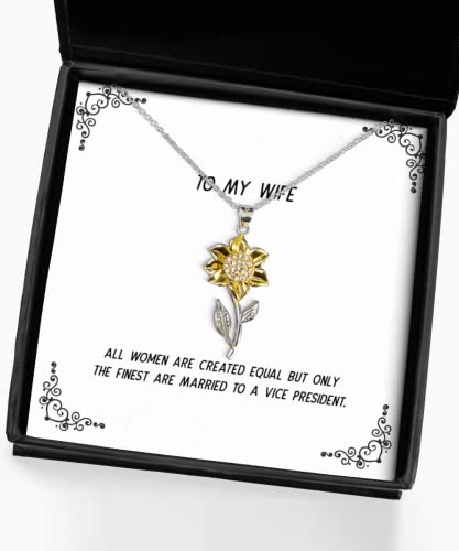 beautiful wife sunflower pendant necklace all women are created equal but only the finest are nice for wife christmas