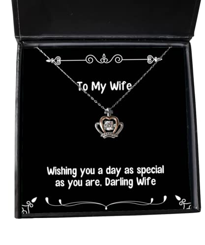 beautiful wife wishing you a day as special as you are darling wife unique idea valentines day crown pendant necklace from wife