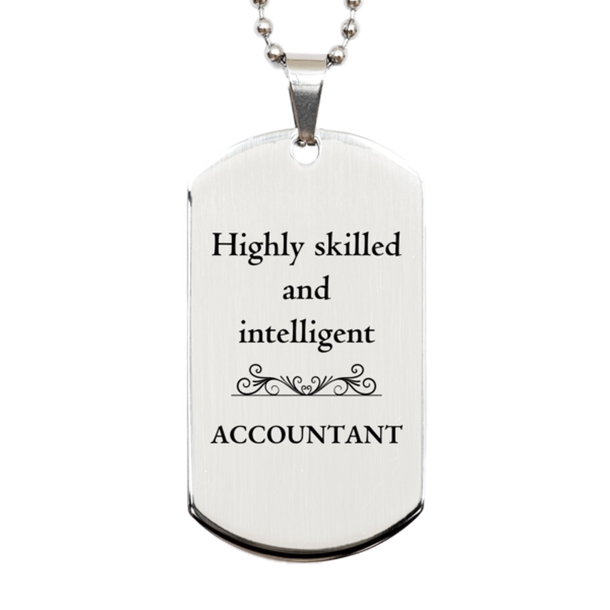 best accountant gifts highly skilled and intelligent appreciation birthday silver dog tag for accountant men women friends coworkers