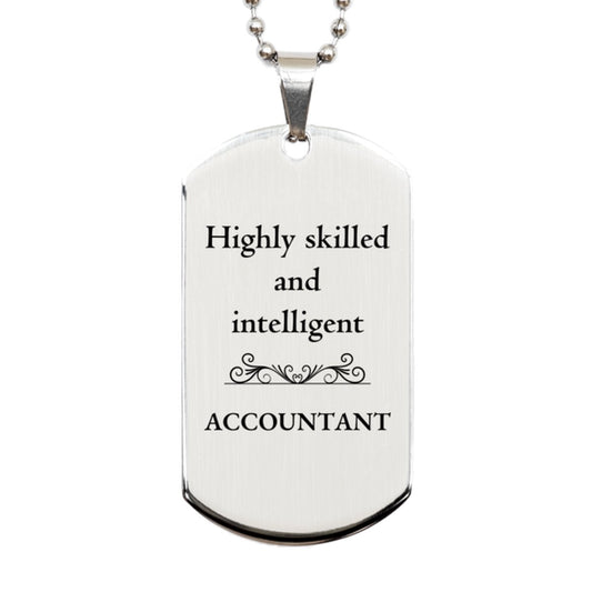 best accountant gifts highly skilled and intelligent appreciation birthday silver dog tag for accountant men women friends coworkers