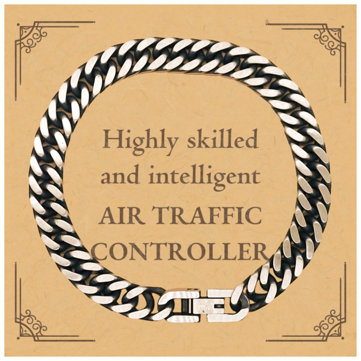 best air traffic controller gifts highly skilled and intelligent appreciation birthday cuban link chain bracelet for air traffic controller men women friends coworkers