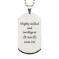 best analyst gifts highly skilled and intelligent appreciation birthday silver dog tag for analyst men women friends coworkers