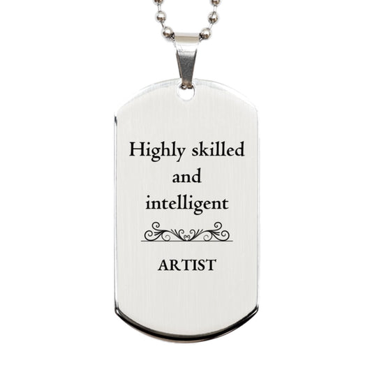 best artist gifts highly skilled and intelligent appreciation birthday silver dog tag for artist men women friends coworkers