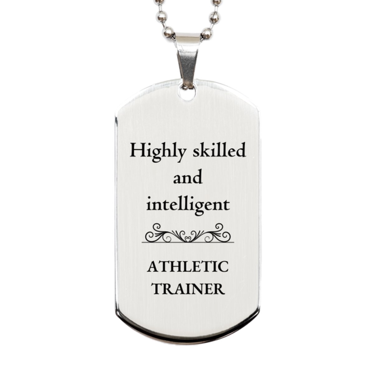 best athletic trainer gifts highly skilled and intelligent appreciation birthday silver dog tag for athletic trainer men women friends coworkers
