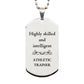 best athletic trainer gifts highly skilled and intelligent appreciation birthday silver dog tag for athletic trainer men women friends coworkers