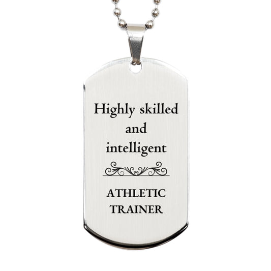 best athletic trainer gifts highly skilled and intelligent appreciation birthday silver dog tag for athletic trainer men women friends coworkers