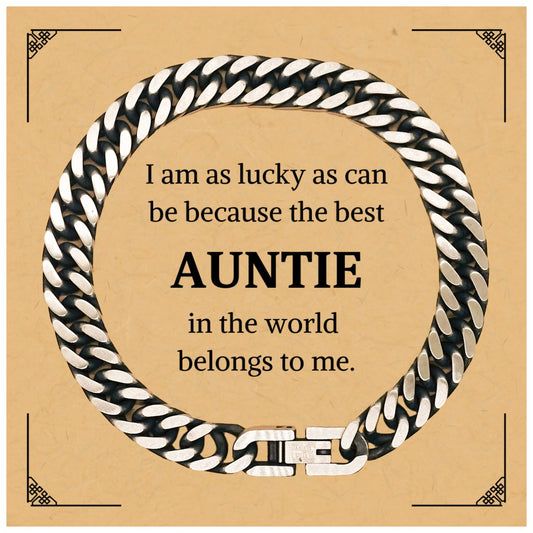 best auntie in the world cuban link chain bracelet engraved for christmas birthday graduation gift