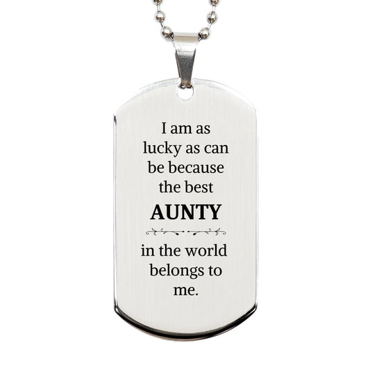 best aunty ever engraved silver dog tag gift for birthday and holidays unique aunty gift for confidence and inspiration aunty dog tag with engraved quote