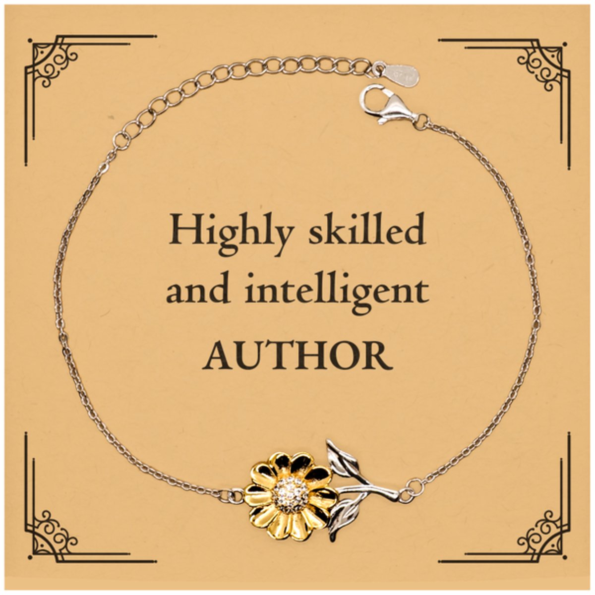 best author gifts highly skilled and intelligent appreciation birthday sunflower bracelet for author men women friends coworkers