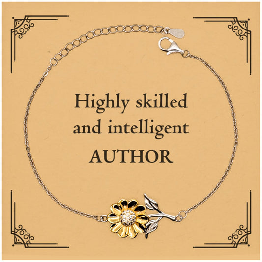 best author gifts highly skilled and intelligent appreciation birthday sunflower bracelet for author men women friends coworkers