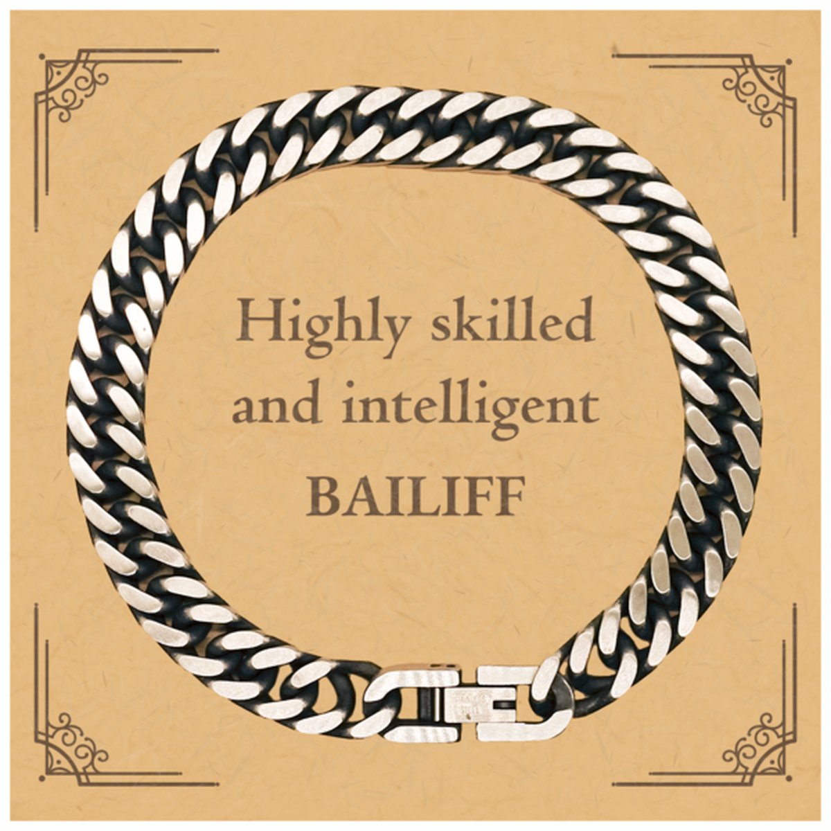 best bailiff gifts highly skilled and intelligent appreciation birthday cuban link chain bracelet for bailiff men women friends coworkers