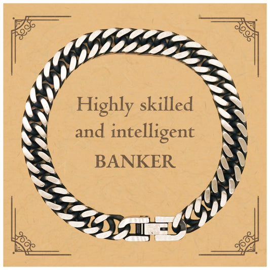 best banker gifts highly skilled and intelligent appreciation birthday cuban link chain bracelet for banker men women friends coworkers