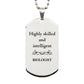 best biologist gifts highly skilled and intelligent appreciation birthday silver dog tag for biologist men women friends coworkers