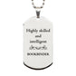 best bookbinder gifts highly skilled and intelligent appreciation birthday silver dog tag for bookbinder men women friends coworkers