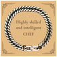 best chef gifts highly skilled and intelligent appreciation birthday cuban link chain bracelet for chef men women friends coworkers