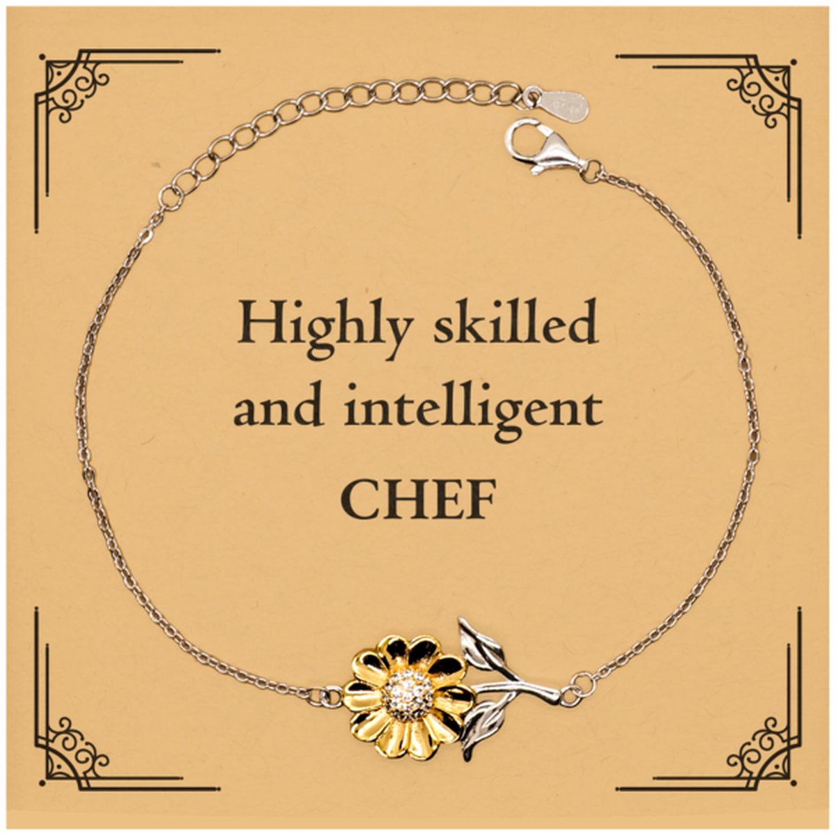 best chef gifts highly skilled and intelligent appreciation birthday sunflower bracelet for chef men women friends coworkers