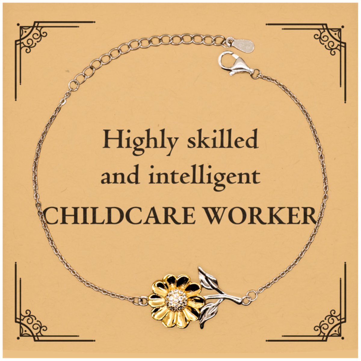 best childcare worker gifts highly skilled and intelligent appreciation birthday sunflower bracelet for childcare worker men women friends coworkers