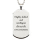 best civil engineer gifts highly skilled and intelligent appreciation birthday silver dog tag for civil engineer men women friends coworkers