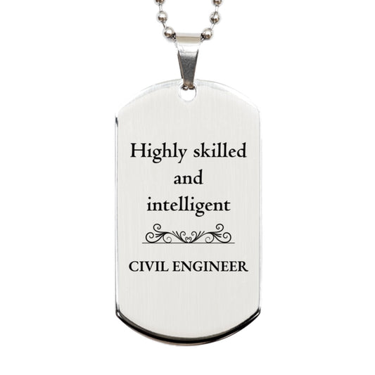 best civil engineer gifts highly skilled and intelligent appreciation birthday silver dog tag for civil engineer men women friends coworkers