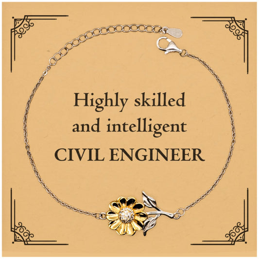 best civil engineer gifts highly skilled and intelligent appreciation birthday sunflower bracelet for civil engineer men women friends coworkers