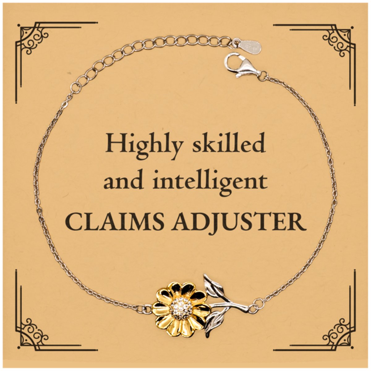 best claims adjuster gifts highly skilled and intelligent appreciation birthday sunflower bracelet for claims adjuster men women friends coworkers