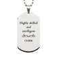best clerk gifts highly skilled and intelligent appreciation birthday silver dog tag for clerk men women friends coworkers
