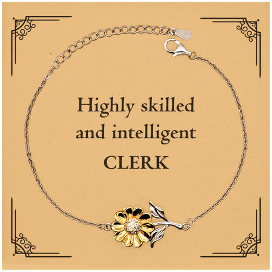 best clerk gifts highly skilled and intelligent appreciation birthday sunflower bracelet for clerk men women friends coworkers