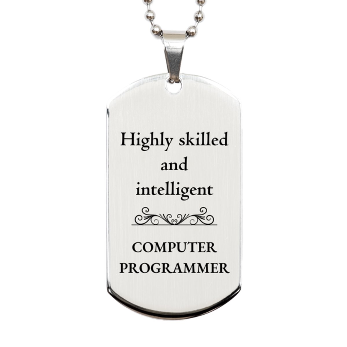 best computer programmer gifts highly skilled and intelligent appreciation birthday silver dog tag for computer programmer men women friends coworkers
