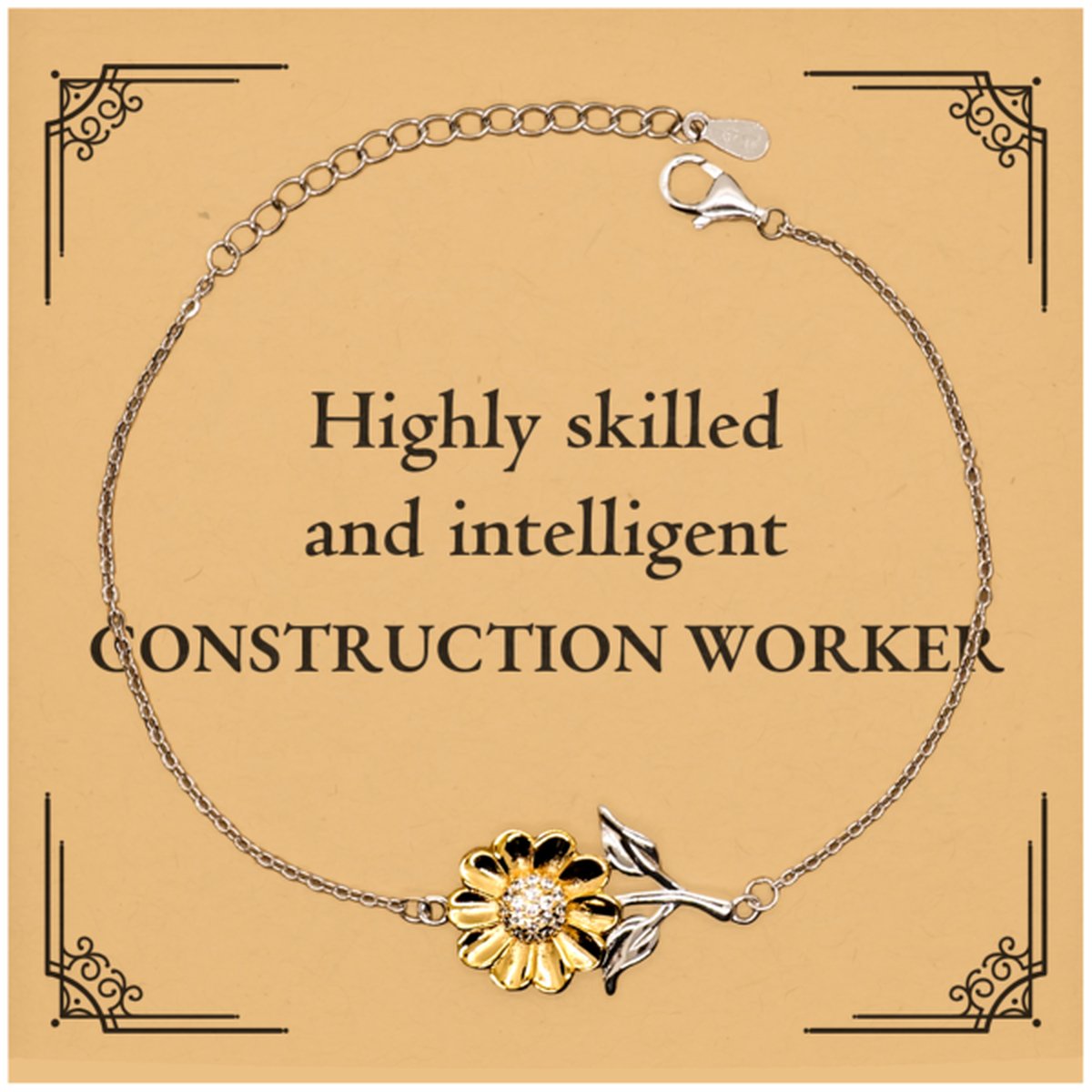best construction worker gifts highly skilled and intelligent appreciation birthday sunflower bracelet for construction worker men women friends coworkers
