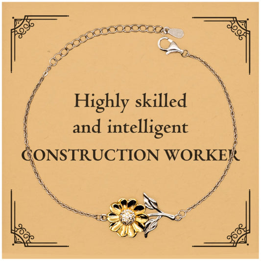 best construction worker gifts highly skilled and intelligent appreciation birthday sunflower bracelet for construction worker men women friends coworkers