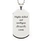 best cook gifts highly skilled and intelligent appreciation birthday silver dog tag for cook men women friends coworkers