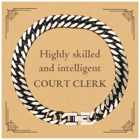 best court clerk gifts highly skilled and intelligent appreciation birthday cuban link chain bracelet for court clerk men women friends coworkers