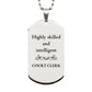 best court clerk gifts highly skilled and intelligent appreciation birthday silver dog tag for court clerk men women friends coworkers