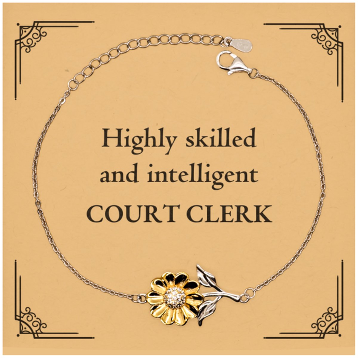 best court clerk gifts highly skilled and intelligent appreciation birthday sunflower bracelet for court clerk men women friends coworkers