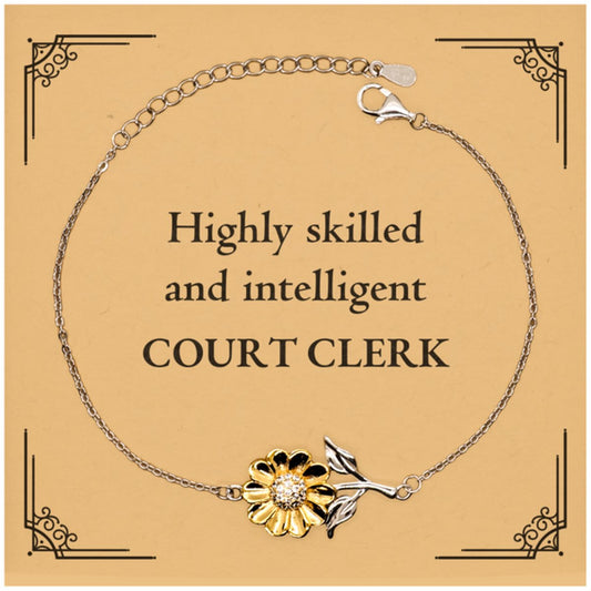 best court clerk gifts highly skilled and intelligent appreciation birthday sunflower bracelet for court clerk men women friends coworkers