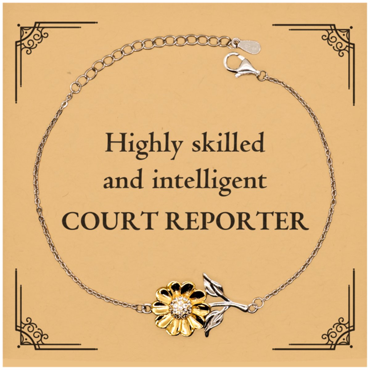 best court reporter gifts highly skilled and intelligent appreciation birthday sunflower bracelet for court reporter men women friends coworkers