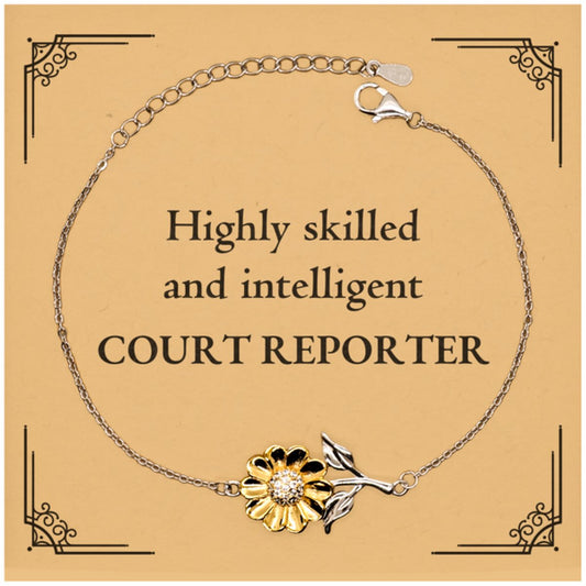 best court reporter gifts highly skilled and intelligent appreciation birthday sunflower bracelet for court reporter men women friends coworkers