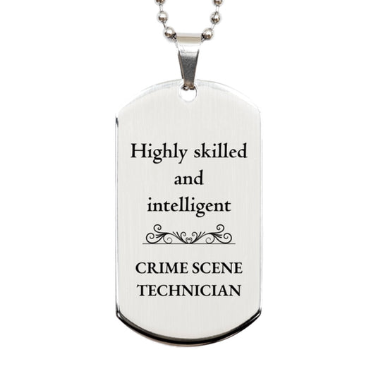 best crime scene technician gifts highly skilled and intelligent appreciation birthday silver dog tag for crime scene technician men women friends coworkers