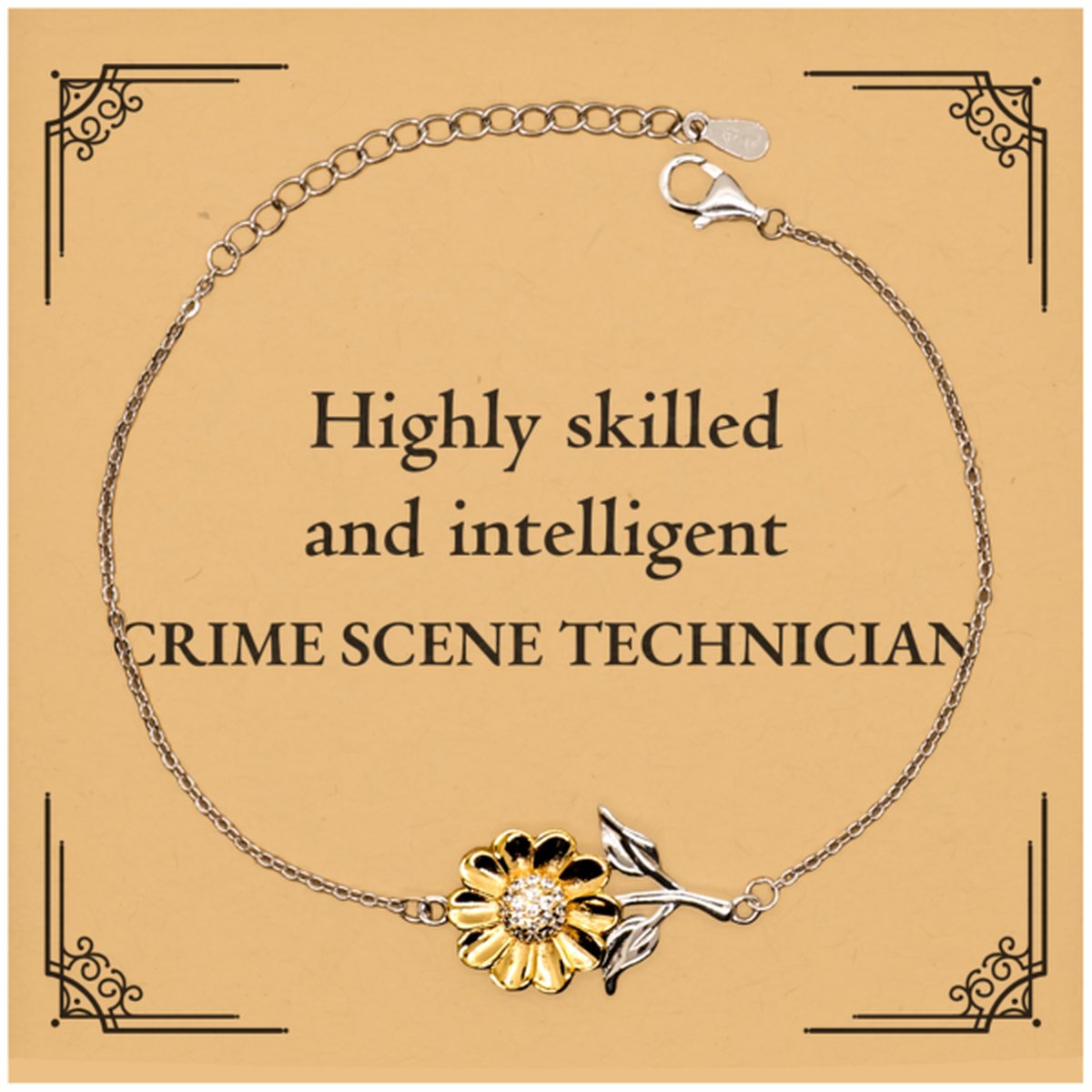 best crime scene technician gifts highly skilled and intelligent appreciation birthday sunflower bracelet for crime scene technician men women friends coworkers