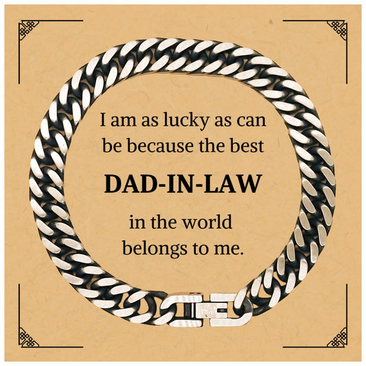 best dad in law cuban link chain bracelet a unique gift for fathers day birthday christmas and more engraved with love and gratitude for the best dad in law in the world