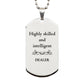 best dealer gifts highly skilled and intelligent appreciation birthday silver dog tag for dealer men women friends coworkers