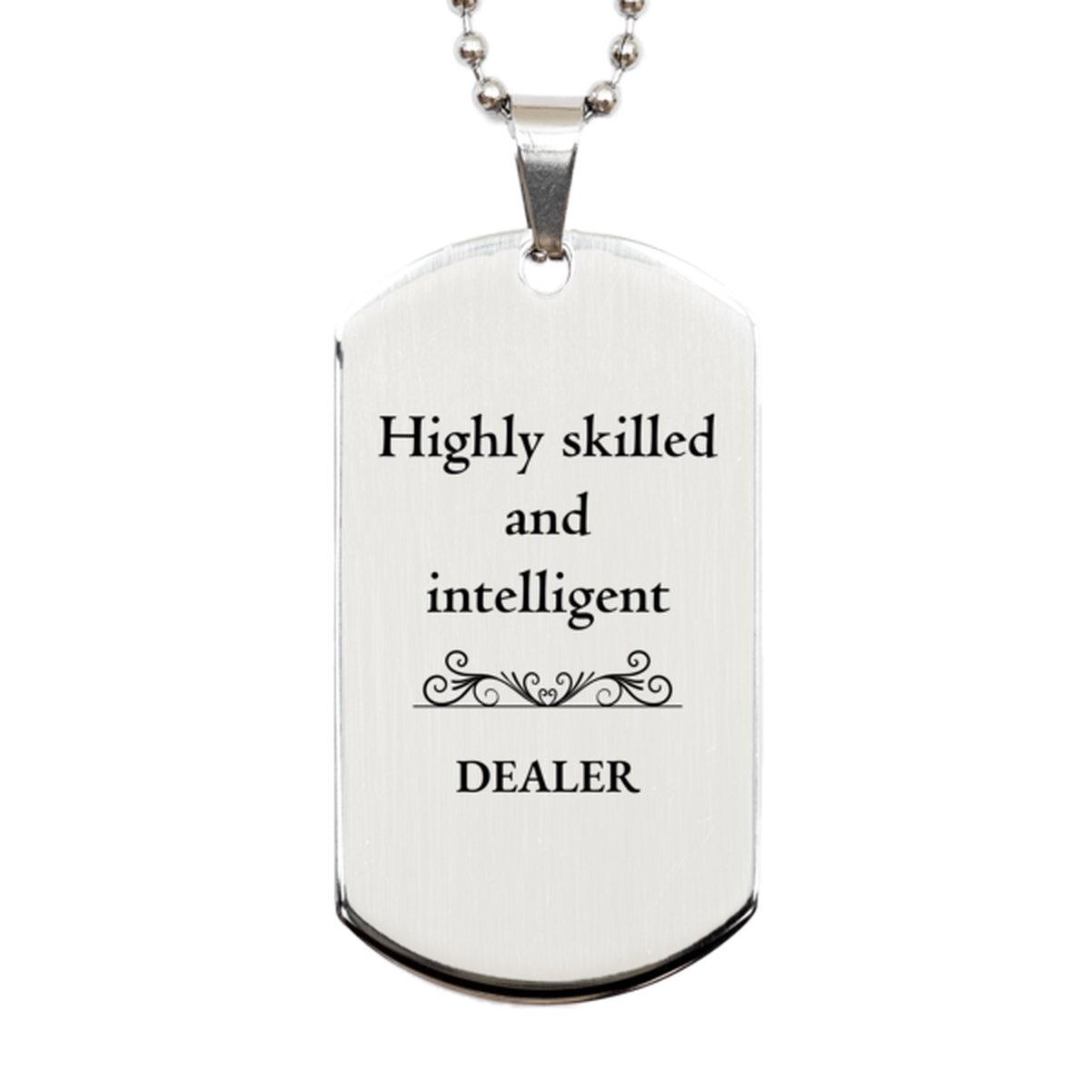 best dealer gifts highly skilled and intelligent appreciation birthday silver dog tag for dealer men women friends coworkers