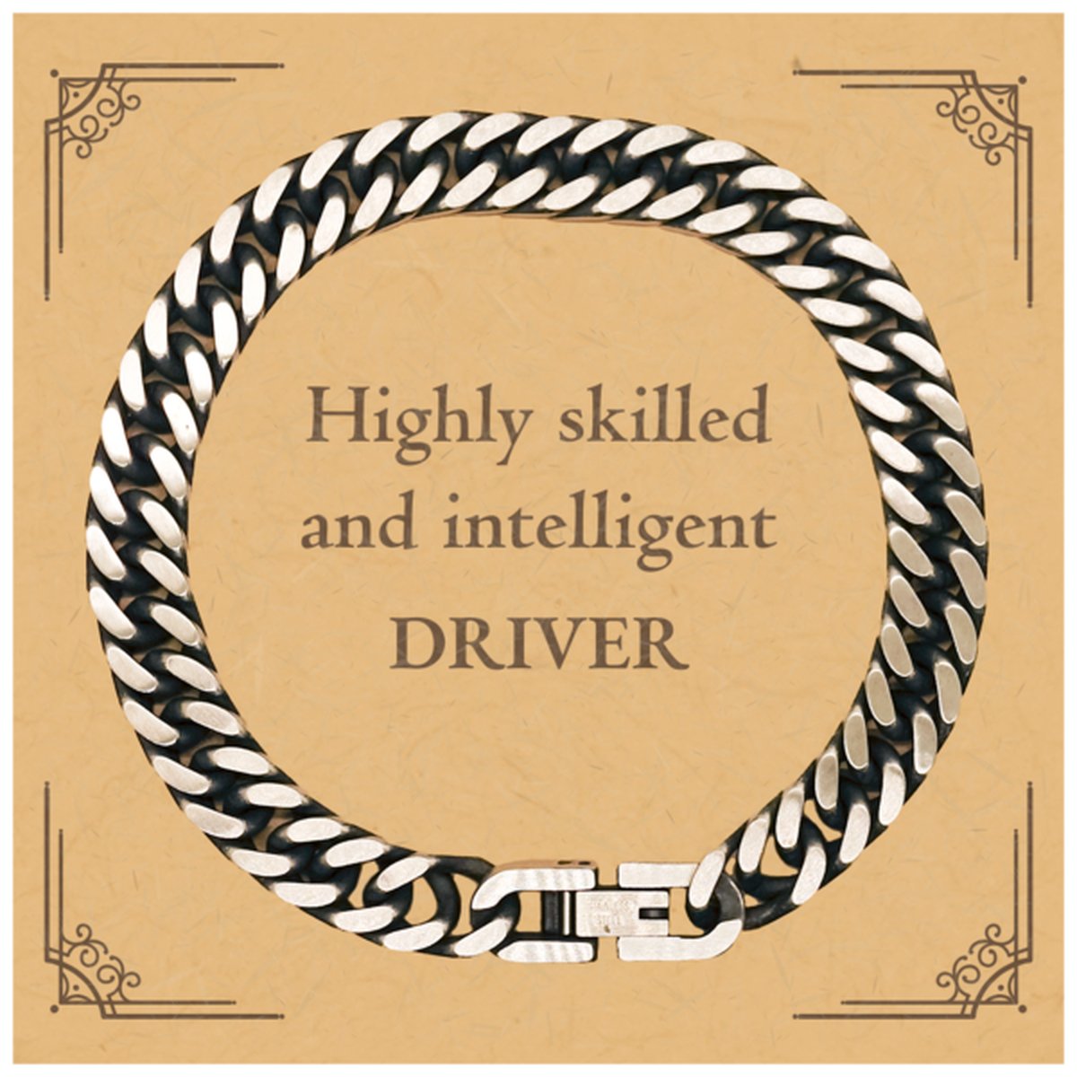 best driver gifts highly skilled and intelligent appreciation birthday cuban link chain bracelet for driver men women friends coworkers