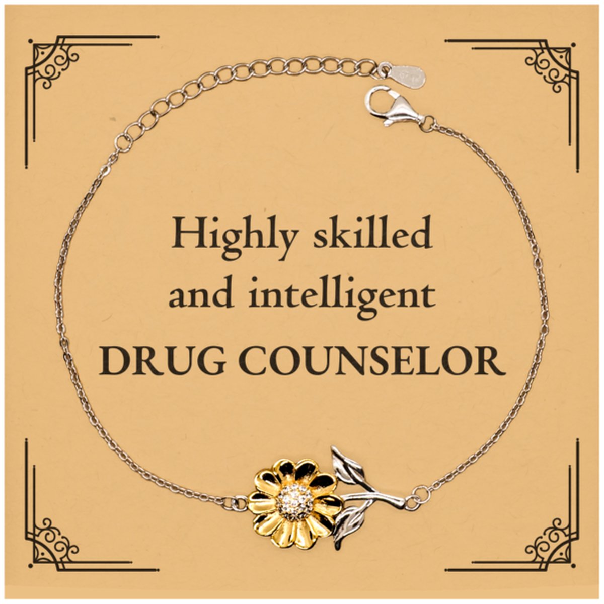 best drug counselor gifts highly skilled and intelligent appreciation birthday sunflower bracelet for drug counselor men women friends coworkers