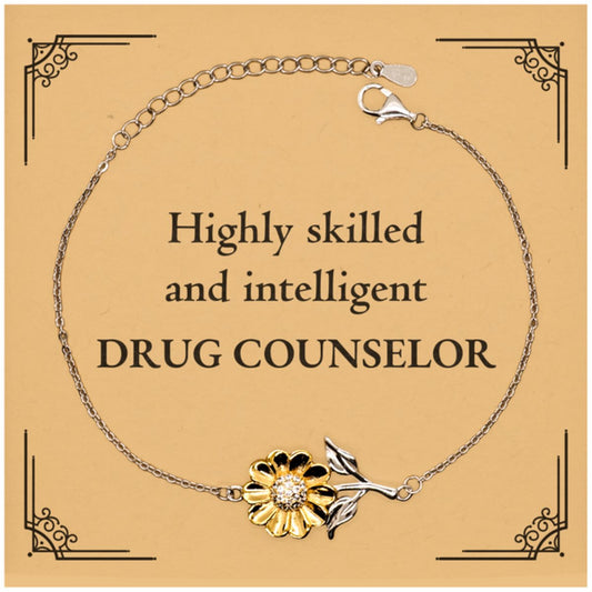 best drug counselor gifts highly skilled and intelligent appreciation birthday sunflower bracelet for drug counselor men women friends coworkers
