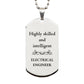 best electrical engineer gifts highly skilled and intelligent appreciation birthday silver dog tag for electrical engineer men women friends coworkers